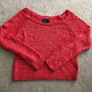 American Eagle Cropped Red Sweater